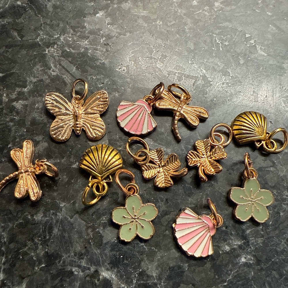 Lot of 10 Small Enamel & Metal Charms